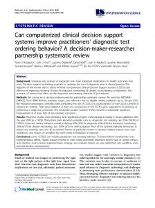 Can computerized clinical decision support ... - Semantic Scholar