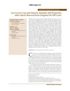 Can Cover Crop and Manure Maintain Soil Properties ... - USDA ARS