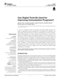 Can Digital Tools Be Used for Improving Immunization ... - Frontiers