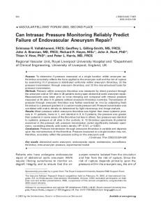 Can Intrasac Pressure Monitoring Reliably Predict ... - SAGE Journals
