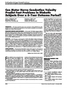 Can Motor Nerve Conduction Velocity Predict Foot ... - Diabetes Care