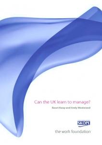 Can the UK learn to manage? - CiteSeerX