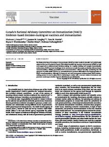 Canada's National Advisory Committee on Immunization (NACI ...