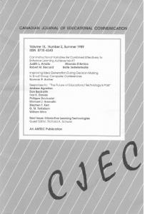 CANADIAN JOURNAL OF EDUCATIONAL COMMUNICATION ...