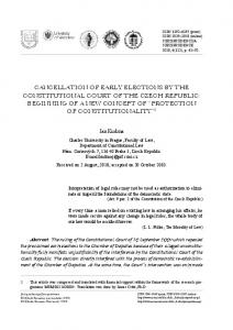 CanCellation of eaRly eleCtions by the ConstitUtional CoURt of ... - MRU