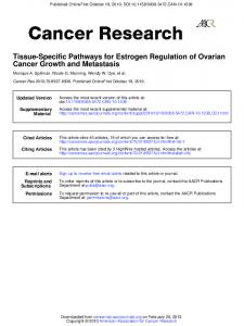 Cancer Growth and Metastasis Tissue-Specific ...