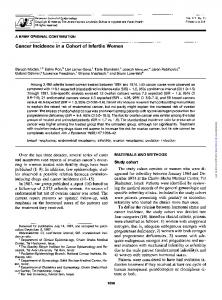 Cancer Incidence in a Cohort of Infertile Women