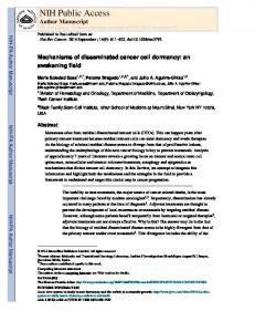 Cancer Metastasis Dormancy