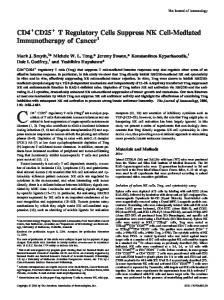 Cancer NK Cell-Mediated Immunotherapy of T Regulatory Cells ...