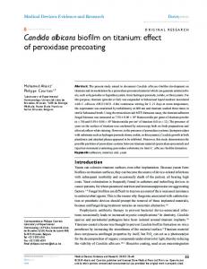 Candida albicans biofilm on titanium: effect of ... - Semantic Scholar