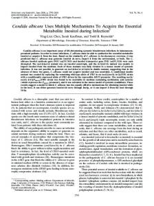 Candida albicans Uses Multiple Mechanisms To Acquire the Essential ...