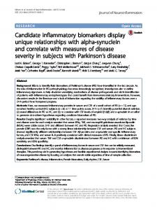 Candidate inflammatory biomarkers display unique relationships with ...