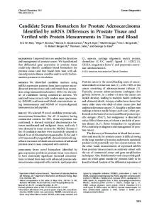 Candidate Serum Biomarkers for Prostate ... - Semantic Scholar