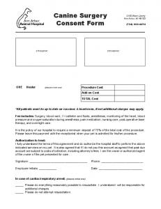 Canine Surgery Consent Form