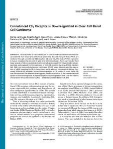 Cannabinoid CB1 Receptor Is Downregulated in Clear Cell Renal Cell ...