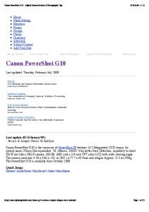Canon PowerShot G10 - ManualsOnline.com