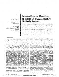 Canonical Impulse-Momentum Equations for Impact