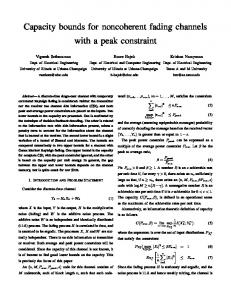 Capacity bounds for noncoherent fading channels with a peak constraint