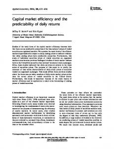 Capital market efficiency and the predictability of daily ...