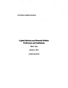 Capital Markets and Financial Politics: Preferences ... - SSRN papers