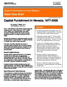 Capital Punishment in Nevada, 1977-2008 - University of Nevada, Las ...