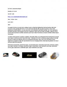 Car Parts  Automotive Repair