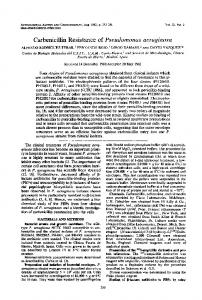 Carbenicillin Resistance of Pseudomonas aeruginosa - Antimicrobial ...