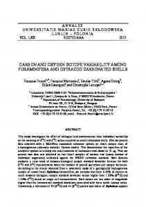 carbon and oxygen isotope variability among foraminifera and