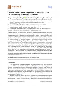 Carbon/Attapulgite Composites as Recycled Palm Oil ...