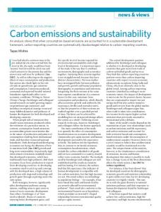 Carbon emissions and sustainability