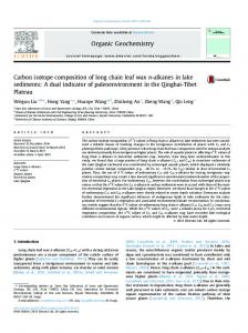 Carbon isotope composition of long chain leaf wax n ...