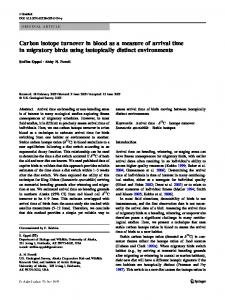 Carbon isotope turnover in blood as a measure of ... - Steffen Oppel