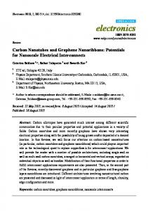 Carbon Nanotubes and Graphene Nanoribbons - MDPI