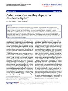 Carbon nanotubes - BioMedSearch