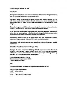 Carbon Nitrogen Ratio in the Soil