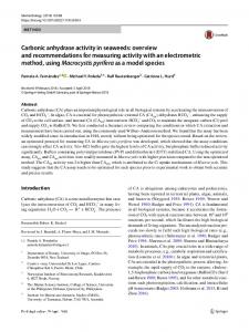 Carbonic anhydrase activity in seaweeds: overview ... - Springer Link