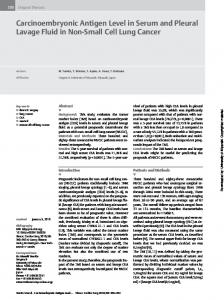 Carcinoembryonic Antigen Level in Serum and ...