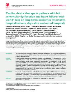 Cardiac device therapy in patients with left ... - Wiley Online Library