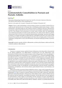 Cardiometabolic Comorbidities in Psoriasis and Psoriatic Arthritis - MDPI