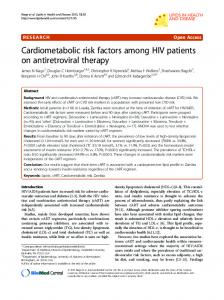 Cardiometabolic risk factors among HIV patients on ... - Springer Link