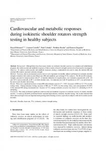 Cardiovascular and metabolic responses during isokinetic ... - IOS Press