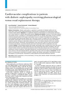 Cardiovascular complications in patients with diabetic nephropathy ...