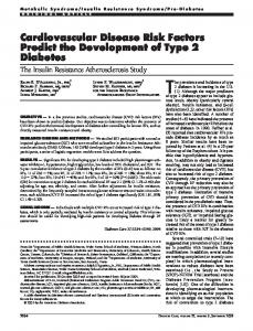 Cardiovascular Disease Risk Factors Predict the ... - Diabetes Care