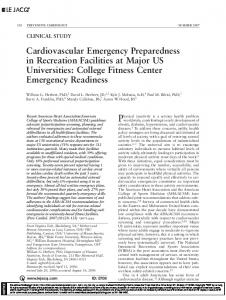 Cardiovascular Emergency Preparedness in Recreation Facilities at ...