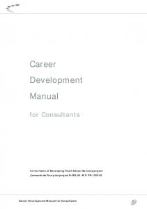 Career Development Manual for Consultants - Careercenteronline.org