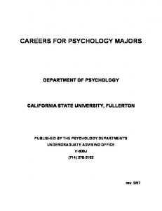 Careers for Psychology Majors - to open FTP session with psych ...