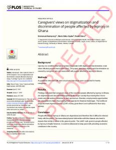 Caregivers#_#x2019; views on stigmatization and ... - PLOS