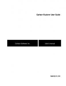 Carlson Explorer User Guide