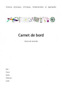 Carnet de bord - programme de seconde - pdf - Physique-appliquee ...