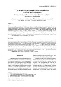 Carrot seed germination in different conditions of salinity and ... - SciELO